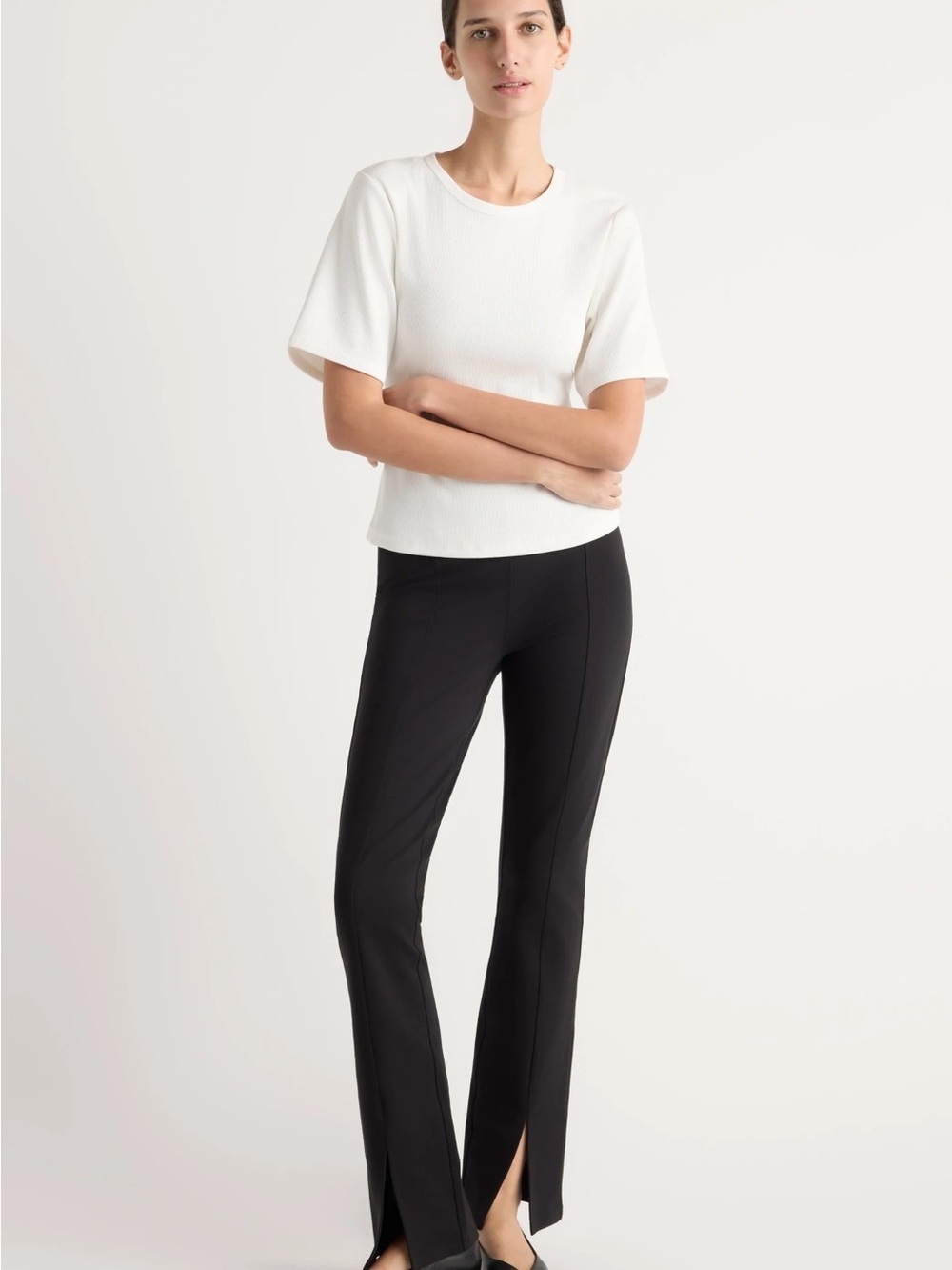 Modern Citizen M Ponte Stretch Pants Side Slit Classic Designer Comfy Eco Preppy